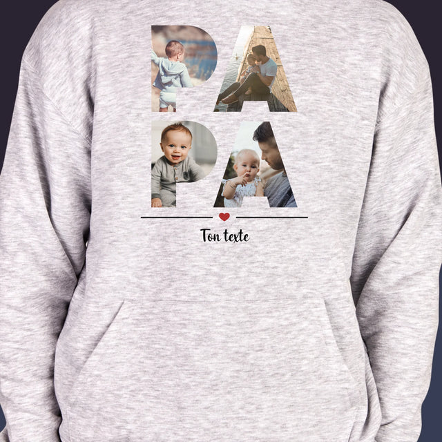 Collage Photo De Lettre: Papa Des Photos - Sweat À Capuche Pour Hommes