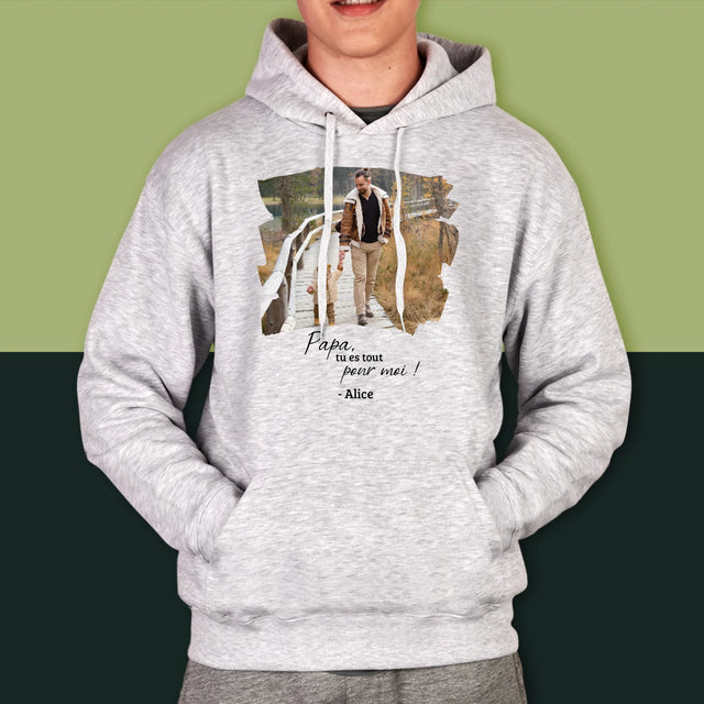 La Photo Et Un Texte: Une Carte Pour Papa - Sweat À Capuche Pour Hommes
