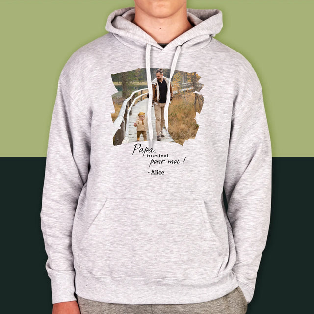 La Photo Et Un Texte: Une Carte Pour Papa - Sweat À Capuche Pour Hommes