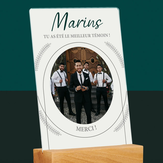 La Photo Et Un Texte: Tu As Été Le Meilleur Témoin - Impression Sur Verre Acrylique