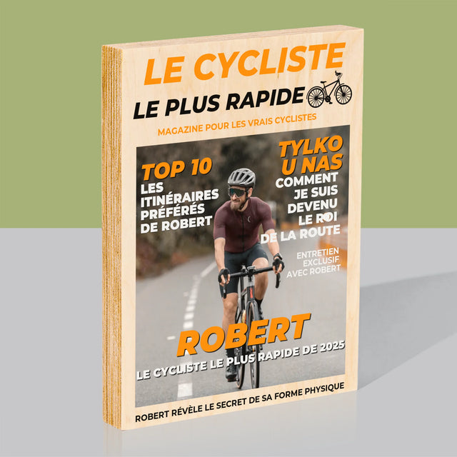 La Couverture De Magazine: Le Cycliste Le Plus Rapide - Impression Sur Bois 