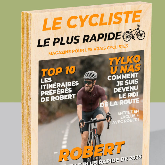 La Couverture De Magazine: Le Cycliste Le Plus Rapide - Impression Sur Bois 