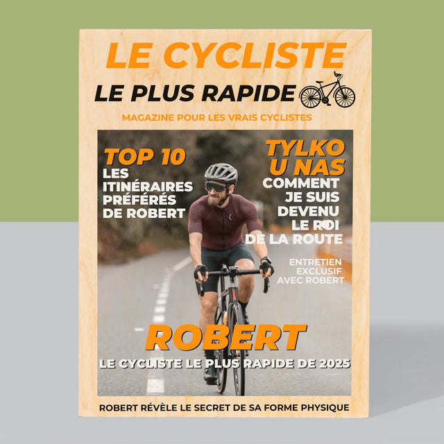 La Couverture De Magazine: Le Cycliste Le Plus Rapide - Impression Sur Bois 