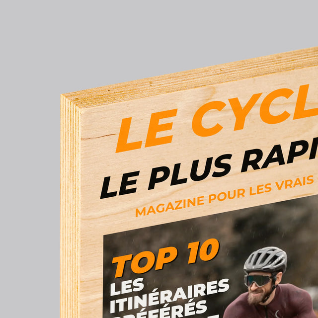 La Couverture De Magazine: Le Cycliste Le Plus Rapide - Impression Sur Bois 
