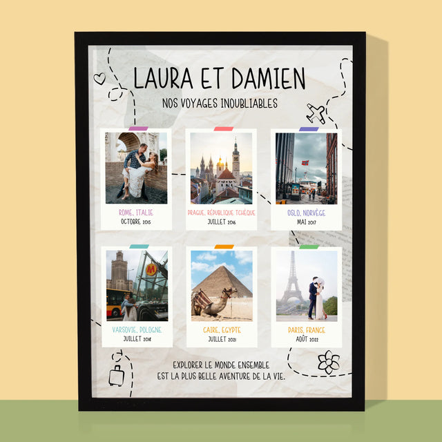 Notre Histoire: Nos Voyages Inoubliables - Notre Histoire - Impression Encadrée 30X40
