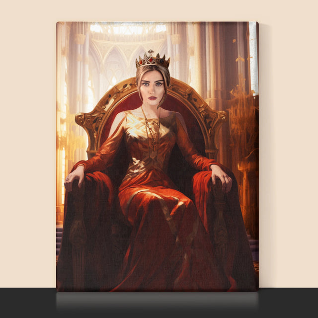 Le Portrait Royal : Reine Dans La Salle Du Trône - Imprimez Avec Votre Photo 