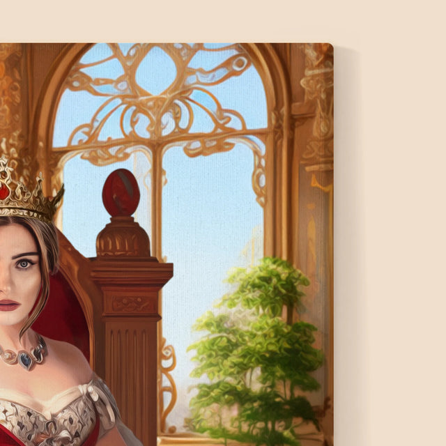 Portrait royal : Reine sur le trône - Imprimez avec votre photo | FR