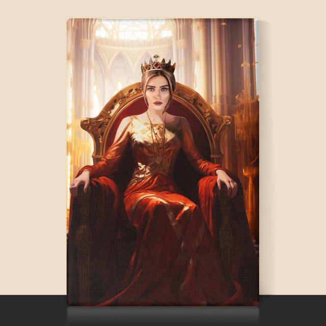 Le Portrait Royal : Reine Dans La Salle Du Trône - Imprimez Avec Votre Photo 