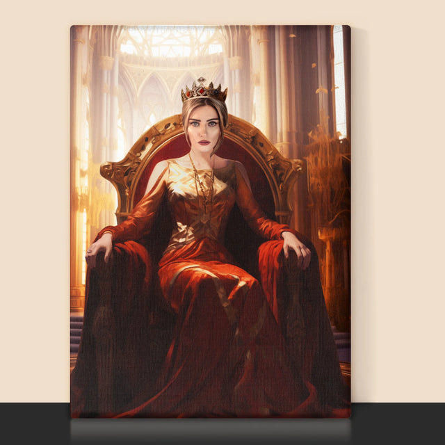 Le Portrait Royal : Reine Dans La Salle Du Trône - Imprimez Avec Votre Photo 