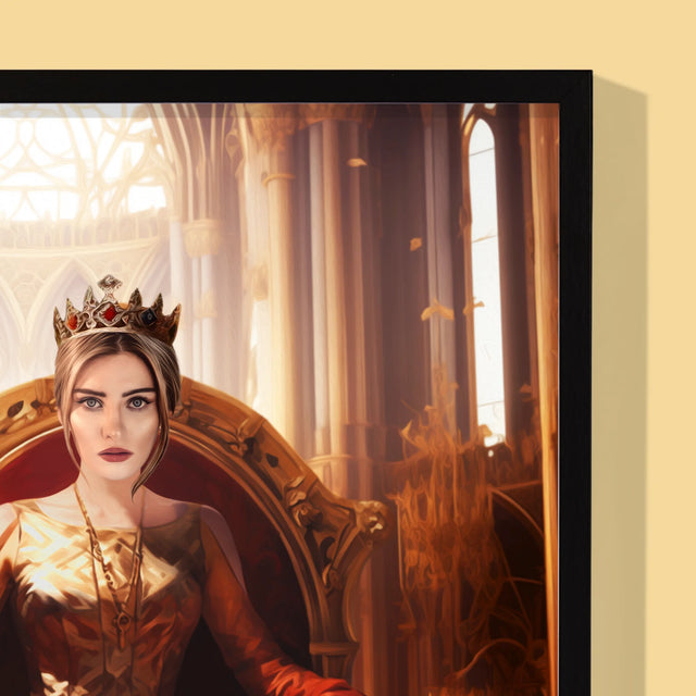 Le Portrait Royal : Reine Dans La Salle Du Trône - Imprimez Avec Votre Photo 