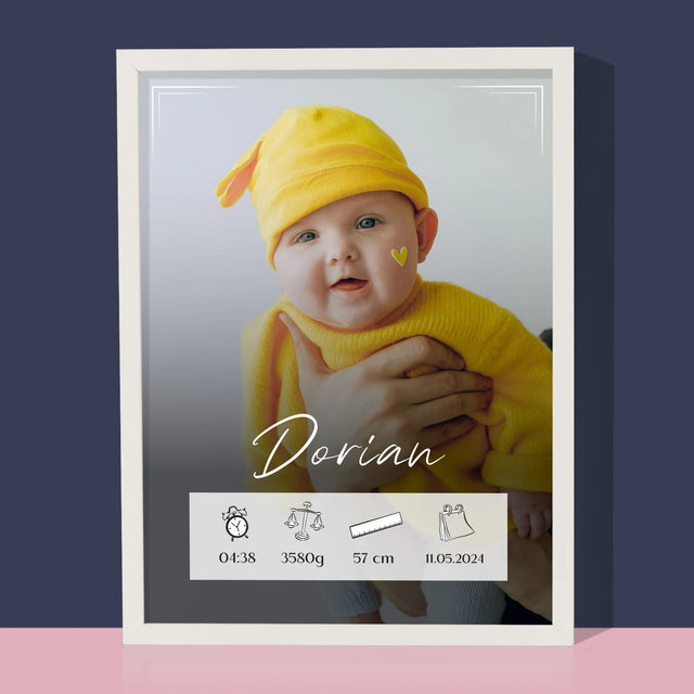 Acte De Naissance De L'Enfant: Métrique, Le Cadre - Impression Encadrée 30X40 