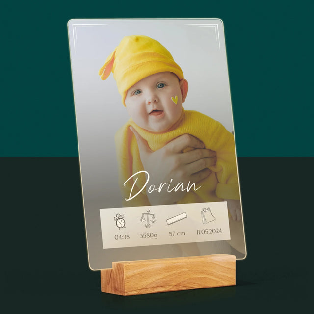 Acte De Naissance De L'Enfant: Métrique, Le Cadre - Impression Sur Verre Acrylique 