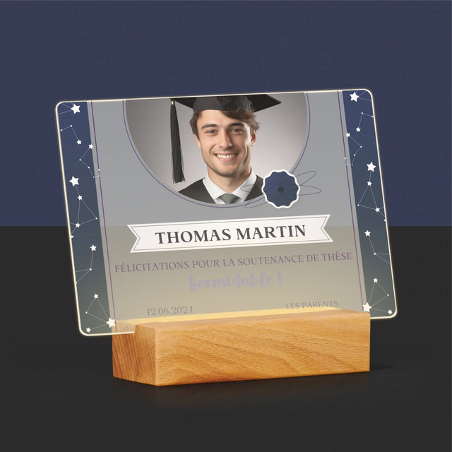 Photo Et Texte: Félicitations Pour La Soutenance De Thèse - Impression Sur Verre Acrylique