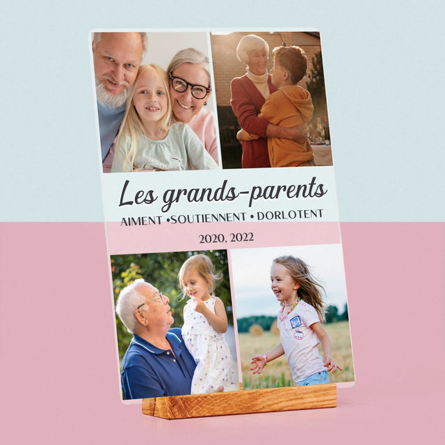 Collage Photo: Chers Grands-Parents ! - Impression Sur Verre Acrylique