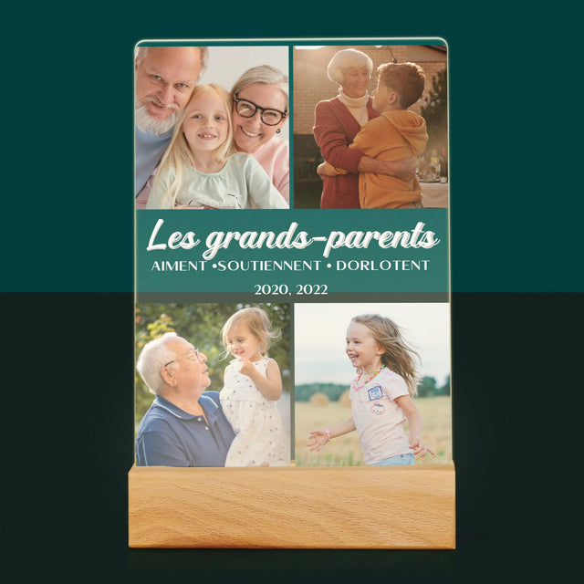 Collage Photo: Chers Grands-Parents ! - Impression Sur Verre Acrylique