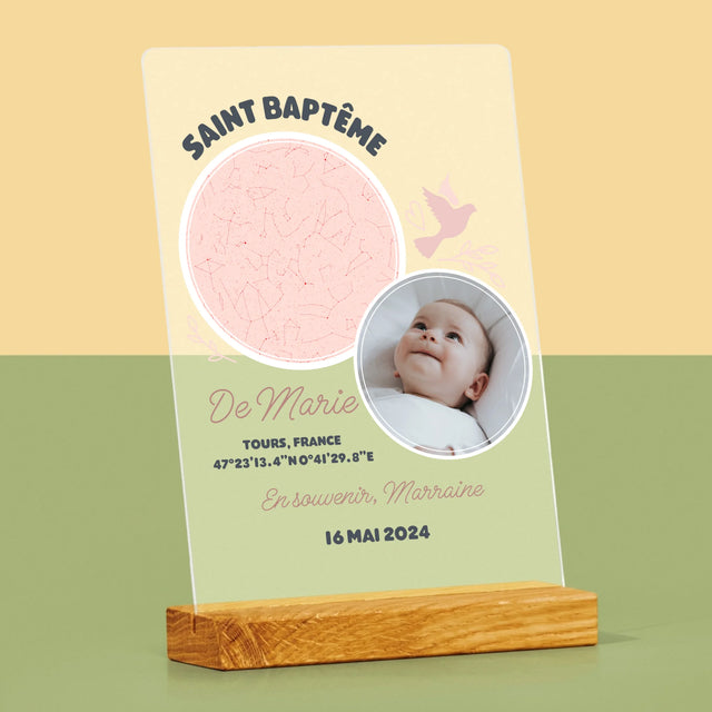 Carte Des Étoiles: Baptême - Impression Sur Verre Acrylique