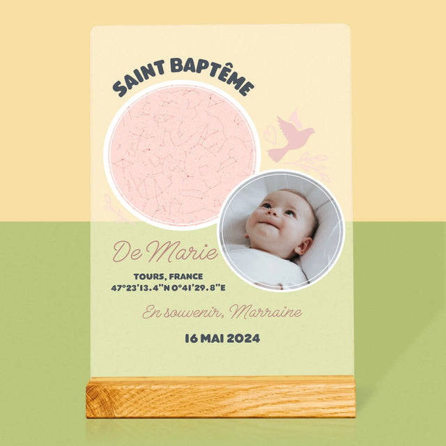 Carte Des Étoiles: Baptême - Impression Sur Verre Acrylique