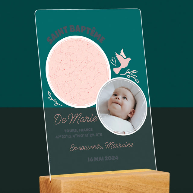 Carte Des Étoiles: Baptême - Impression Sur Verre Acrylique
