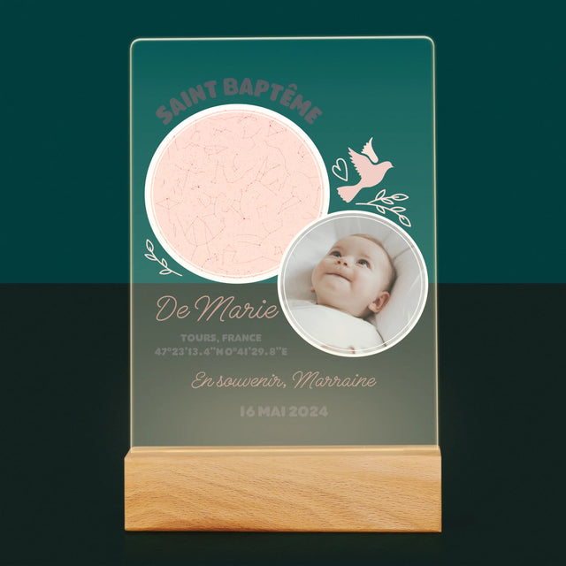 Carte Des Étoiles: Baptême - Impression Sur Verre Acrylique