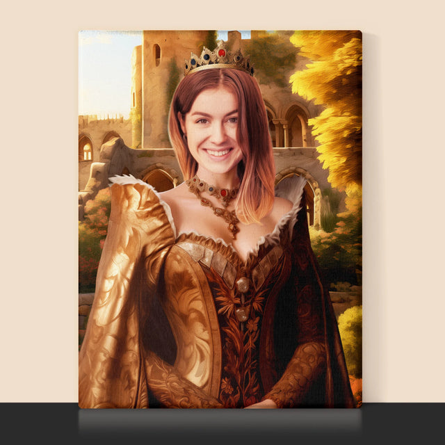 Le Portrait Royal : Reine Dans Les Jardins - Imprimez Avec Votre Photo 