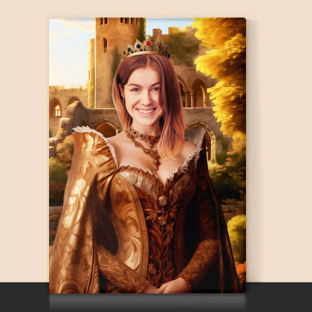 Le Portrait Royal : Reine Dans Les Jardins - Imprimez Avec Votre Photo 