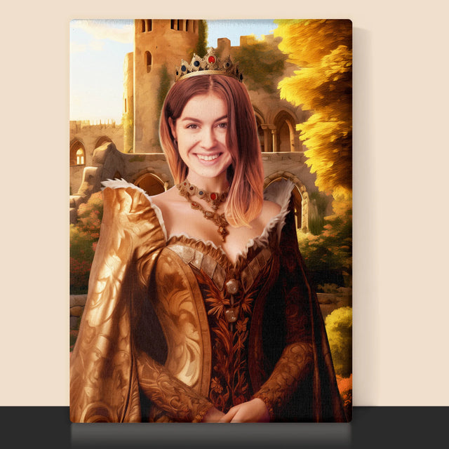 Le Portrait Royal : Reine Dans Les Jardins - Imprimez Avec Votre Photo 