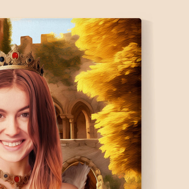 Le Portrait Royal : Reine Dans Les Jardins - Imprimez Avec Votre Photo 