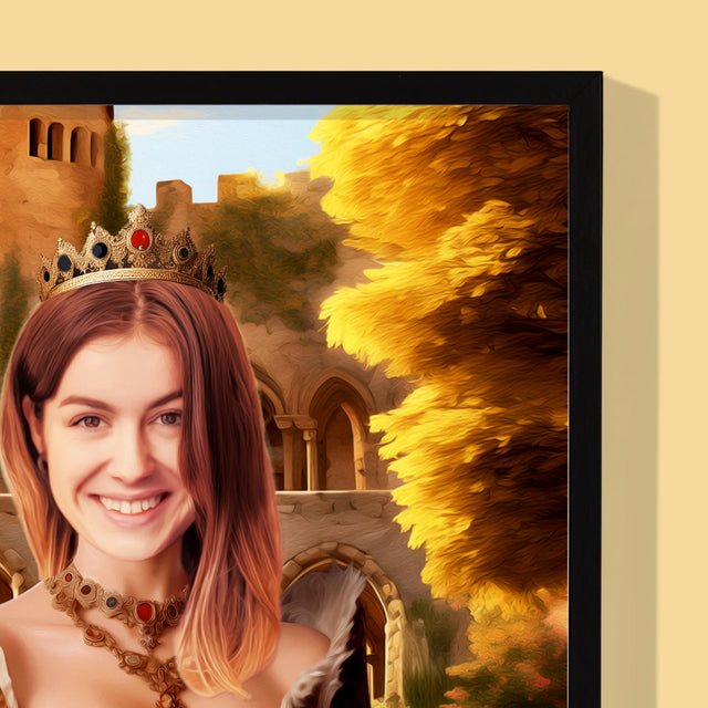 Le Portrait Royal : Reine Dans Les Jardins - Imprimez Avec Votre Photo 