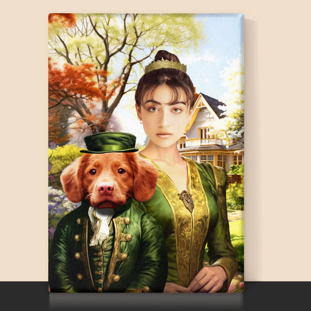 Le portrait royal : Dame en promenade - Imprimez avec votre photo 