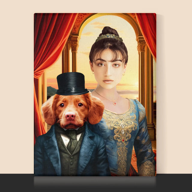 Le Portrait Royal : Femme Noble Avec Animal De Compagnie - Imprimez Avec Votre Photo 