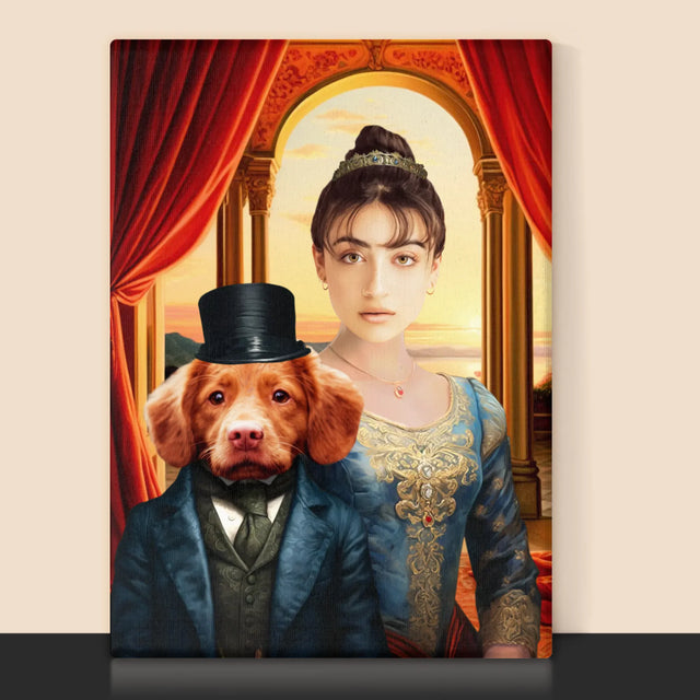 Le Portrait Royal : Femme Noble Avec Animal De Compagnie - Imprimez Avec Votre Photo 