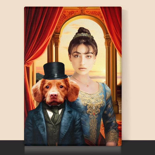 Le Portrait Royal : Femme Noble Avec Animal De Compagnie - Imprimez Avec Votre Photo 