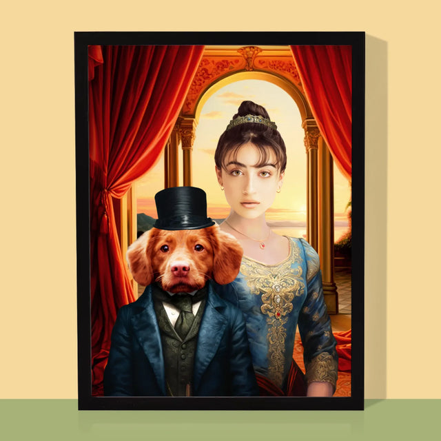 Le Portrait Royal : Femme Noble Avec Animal De Compagnie - Imprimez Avec Votre Photo 