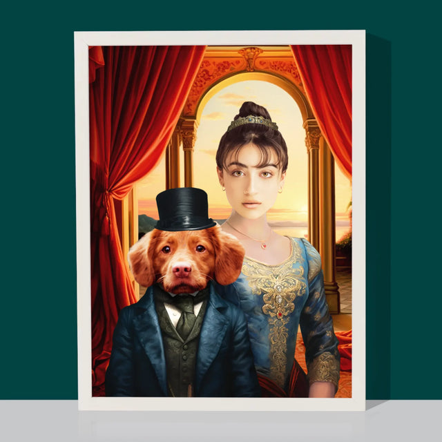 Le Portrait Royal : Femme Noble Avec Animal De Compagnie - Imprimez Avec Votre Photo 