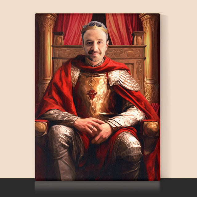 Le Portrait Royal : Roi Dans La Salle Du Trône - Imprimez Avec Votre Photo 