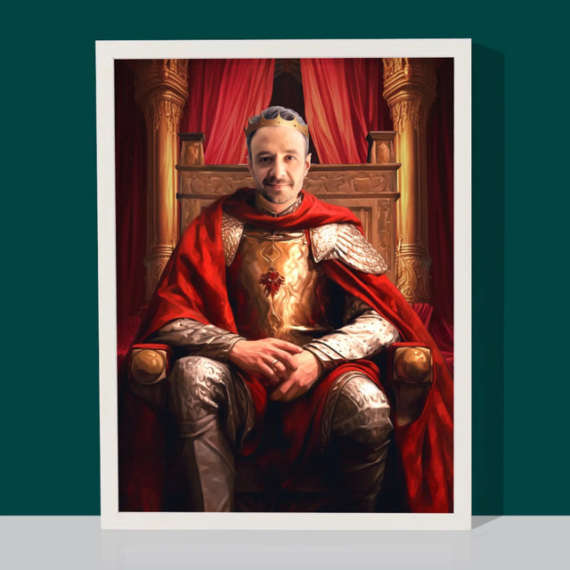 Le Portrait Royal : Roi Dans La Salle Du Trône - Imprimez Avec Votre Photo 