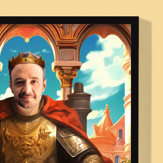 Le portrait royal : Roi sur le trône - Imprimez avec votre photo 