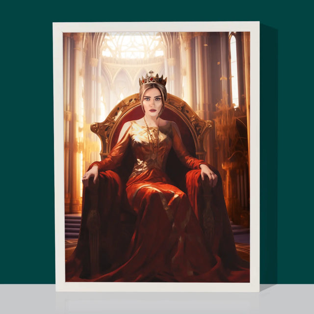Le Portrait Royal : Reine Dans La Salle Du Trône - Imprimez Avec Votre Photo 