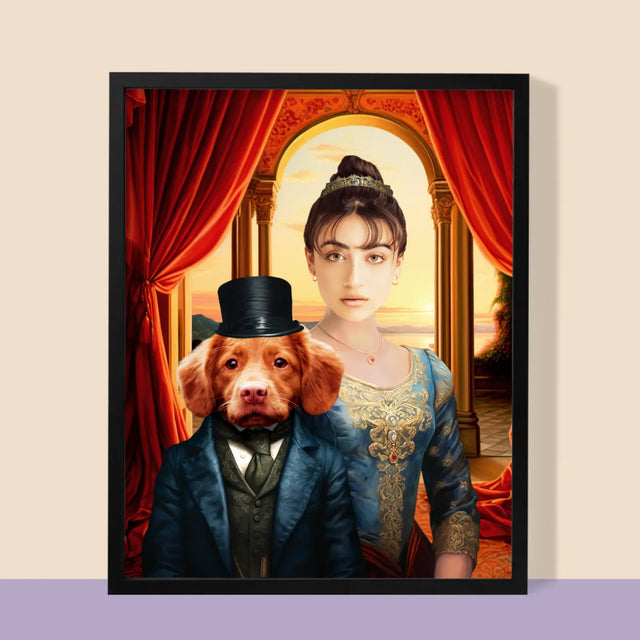 Le Portrait Royal : Femme Noble Avec Animal De Compagnie - Imprimez Avec Votre Photo 