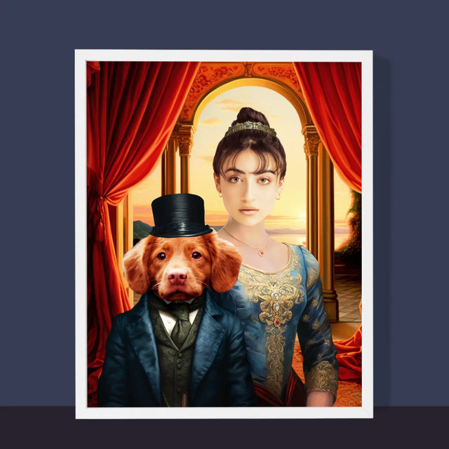 Le Portrait Royal : Femme Noble Avec Animal De Compagnie - Imprimez Avec Votre Photo 