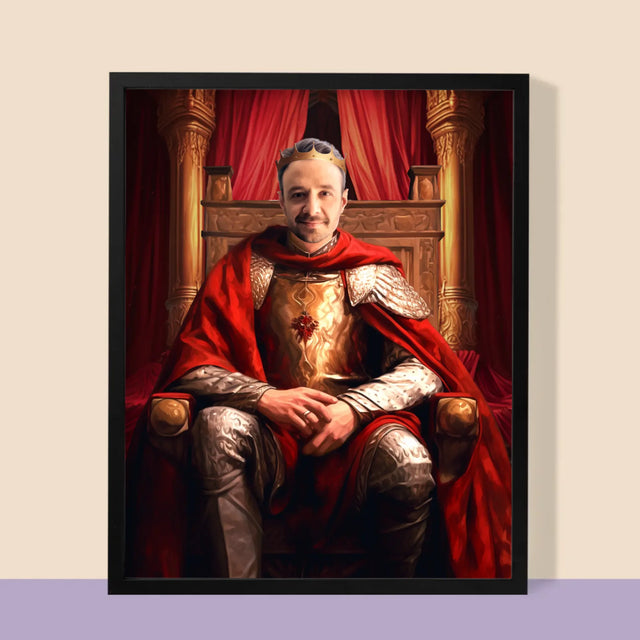 Le Portrait Royal : Roi Dans La Salle Du Trône - Imprimez Avec Votre Photo 