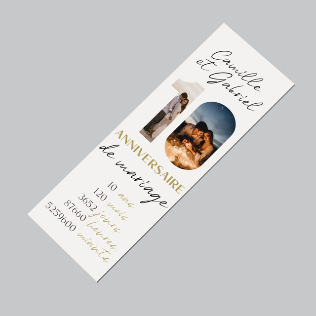 Collage Photo De Lettre: 10 Anniversaire De Mariage - Aimant Pour Frigo