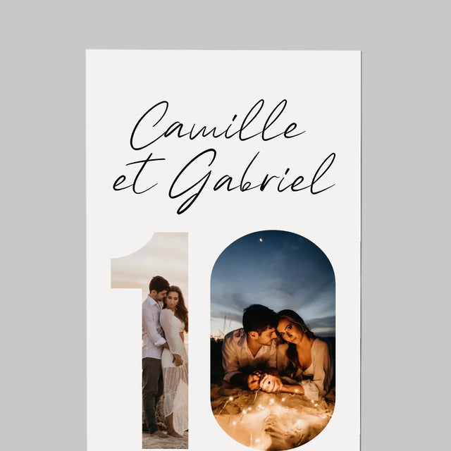 Collage Photo De Lettre: 10 Anniversaire De Mariage - Aimant Pour Frigo