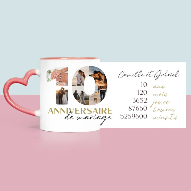 Collage Photo De Lettre: 10 Anniversaire De Mariage - Le Mug