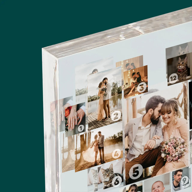 Collage Photo: Collage De Coeur Des Photos - Bloc Acrylique