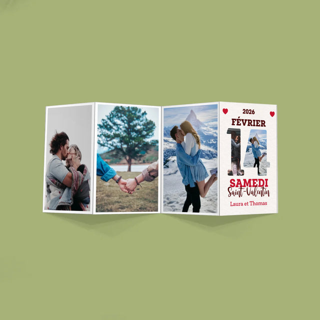 Collage Photo De Lettre: Carte Calendrier Saint-Valentin - Gros Harmonica