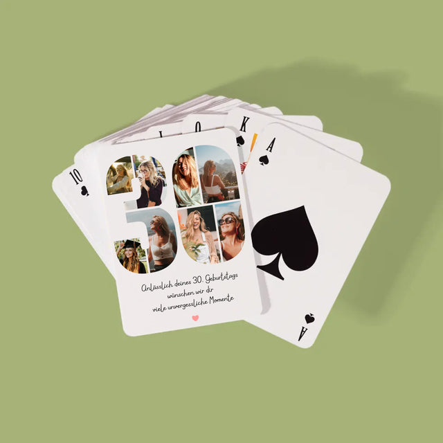 Fotokolaż: 30 Urodziny Życzenia - Karty Do Gry | DE