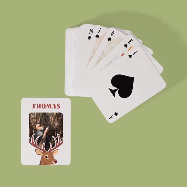 Photo et légende : Cerf - Cartes à jouer | DE