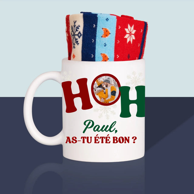 Le Collage Photo: Ho Ho Ho - Chaussettes D'Hiver Dans Une Tasse