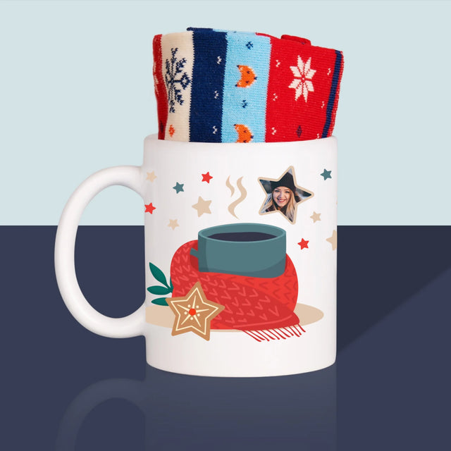 La Photo Et Un Texte: Le Thé De Noël - Chaussettes D'Hiver Dans Une Tasse